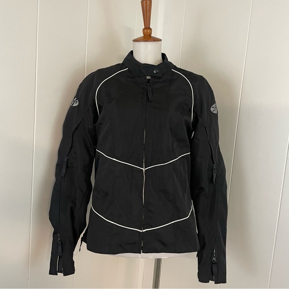 Joe Rocket Rocket Girl Black Motorcycle Jacket Armor Front Zip Long Sleeve - Picture 1 of 11